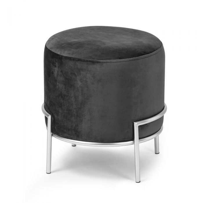 Pouf Living Seth nero rotondo 40x35x45 Fade - Biancheria per la Casa